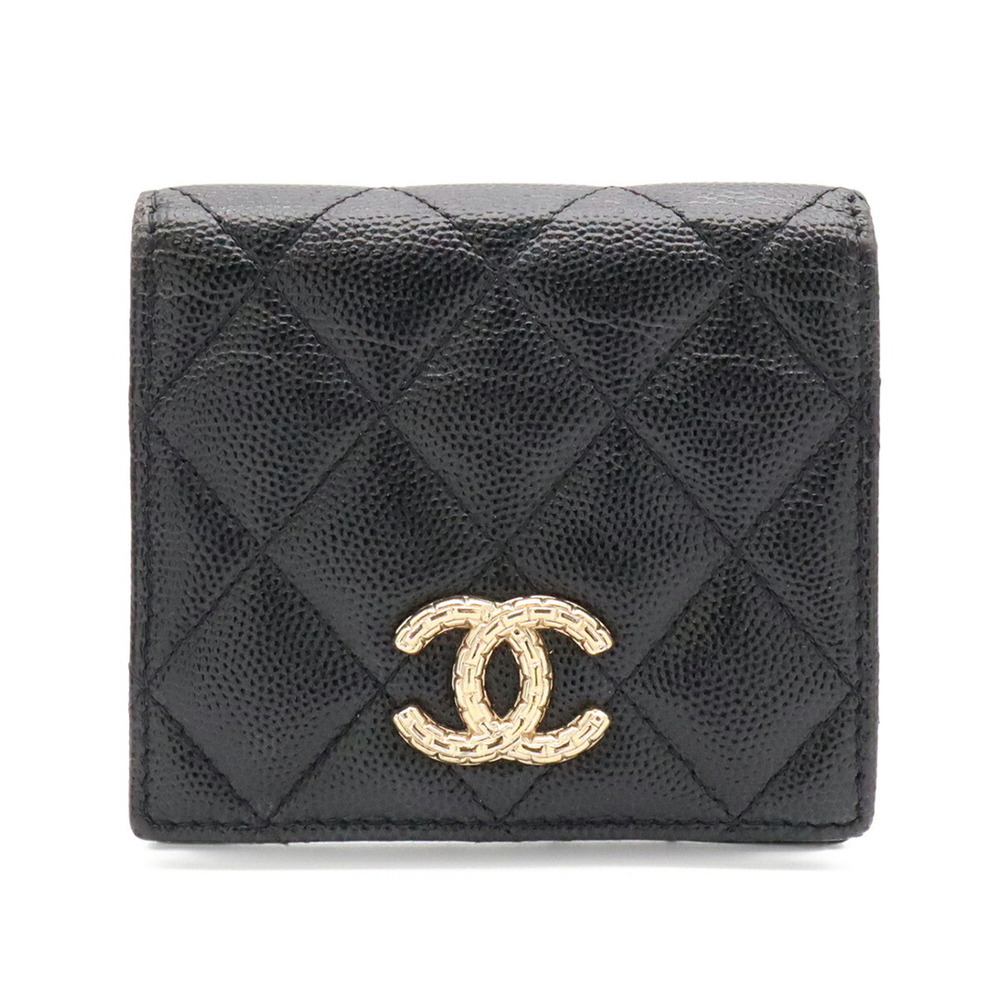 CHANEL Métiers d'Art Collection Matelassé Coco Mark Compact Wallet, Bi-fold, ...